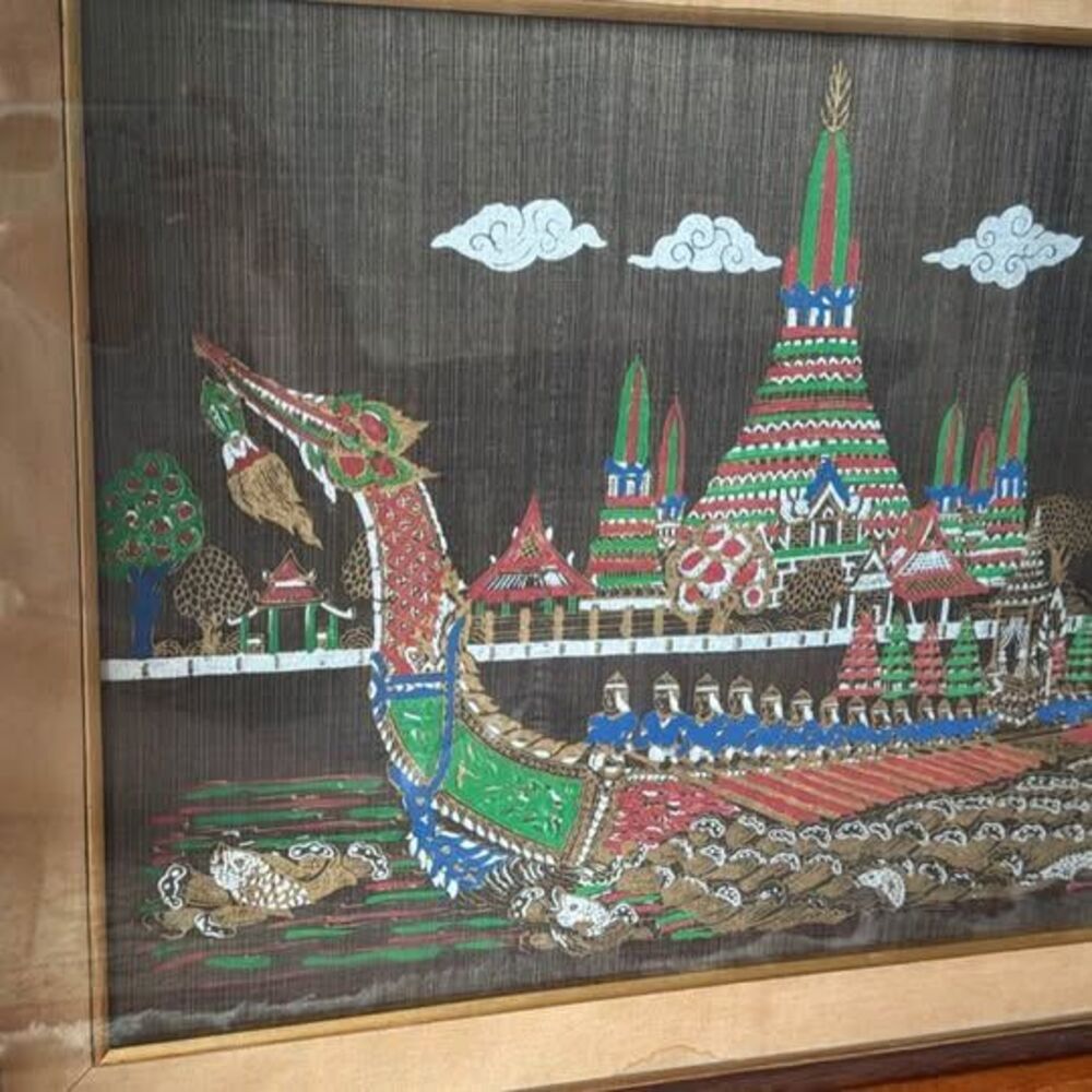 Rare Vintage Thai Silk painting